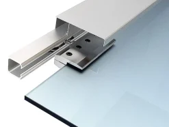 Vente-unique Porte coulissante avec système en applique H205 x L83 cm - Verre trempé dépoli - HEIDI