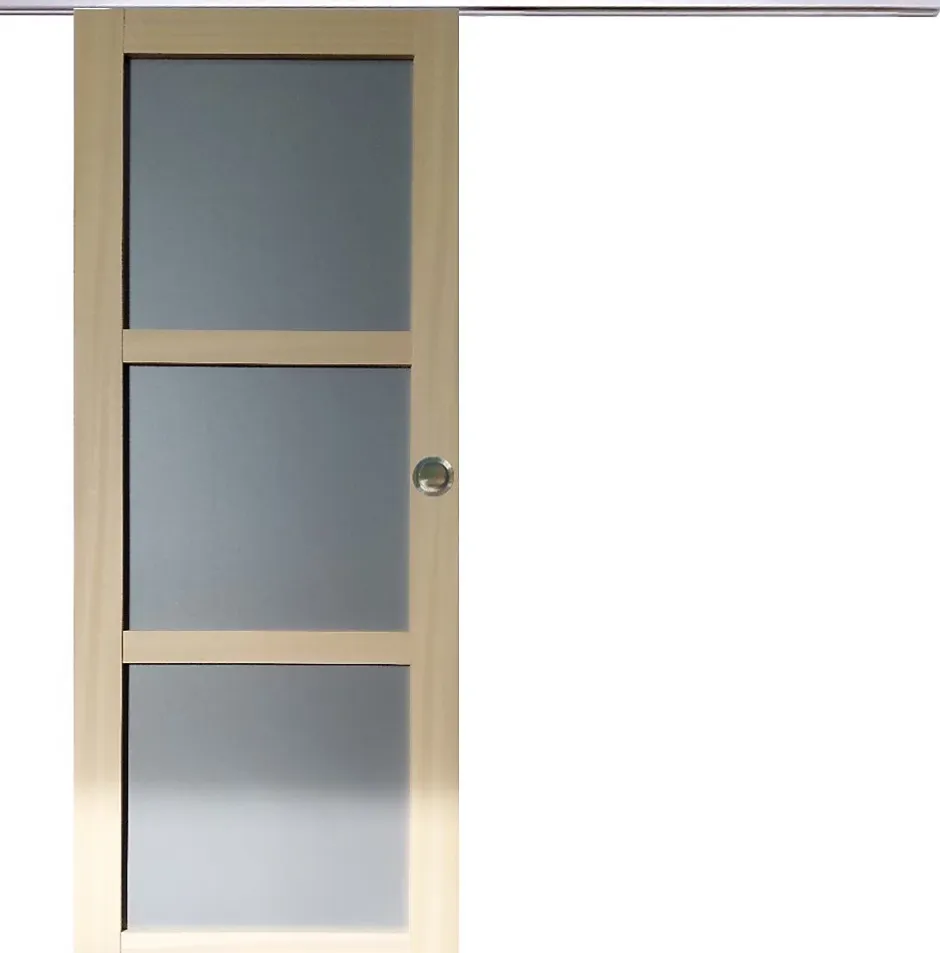 Gd Menuiseries Porte Coulissante Ayous 3 Panneaux Gris Ral 7035 H204 X L83,rail Alu, Coquilles