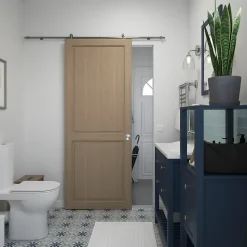 Porte coulissante Camargue effet chêne naturel H.204 x l.83 cm