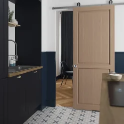 Porte coulissante Camargue effet chêne naturel H.204 x l.83 cm