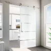Porte coulissante complète 90x208 - verre de sécurité - porte vitrée - décor dépoli - système apparent-Schulte Sale