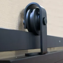 Porte coulissante complète verre - 102x220 - Porte vitrée - Décor industriel Loftstyle - Satinée - Noir-Schulte Clearance