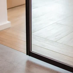 Schulte Porte coulissante complète verre - 102x220 - Porte vitrée - Décor industriel Loftstyle - Transparent - Noir