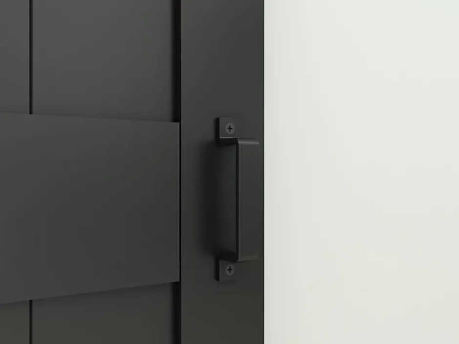 Schulte Porte coulissante complète - bois 90x215cm - chêne oak noir - système ouvert noir -Softclose