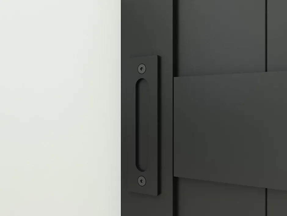 Schulte Porte coulissante complète - bois 90x215cm - chêne oak noir - système ouvert noir -Softclose