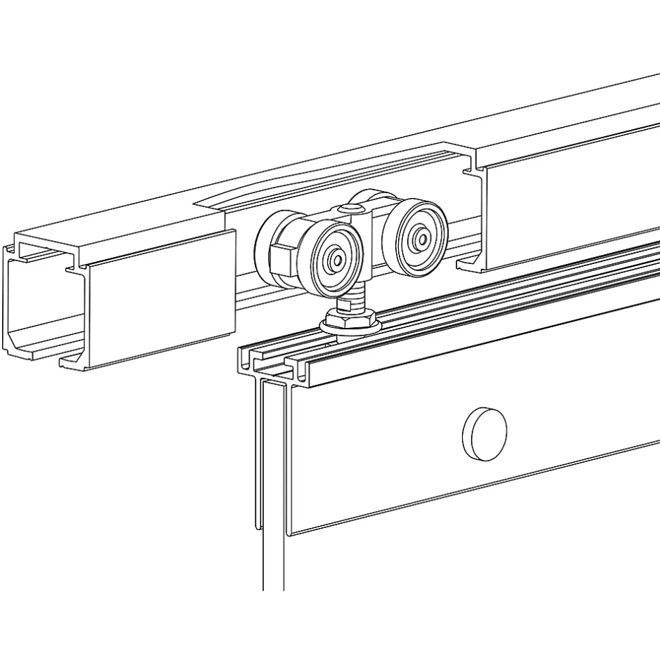 Porte Coulissante Complète 90x203 - Rail Noir - Verre De Sécurité - Verre Sablé - Poignée Barre -softclose-Schulte New