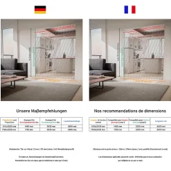 Schulte Porte coulissante complète - 176x203 - décor chêne - double porte - poignée ronde - double softclose