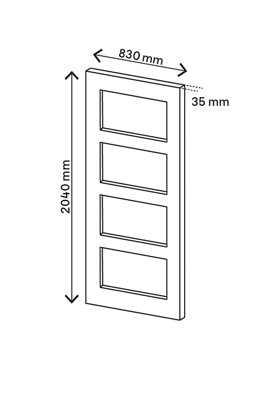 Porte coulissante Connemara vitrée H.204 x l.83 cm-GoodHome Best