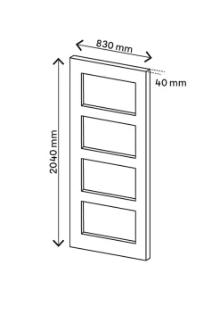 Porte coulissante Connemara pin H.204 x l.83 cm