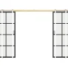 Vente-unique Porte coulissante double avec système à galandage en aluminium et verre trempé - 2 x H205 x L63 cm - WILDEN II