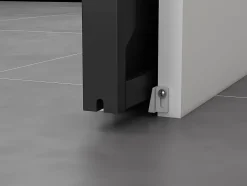 Porte coulissante double atelier avec système à galandage - Noir et verre trempé - 2 x H205 x L93 cm - ARTISTO II-Vente-unique Best