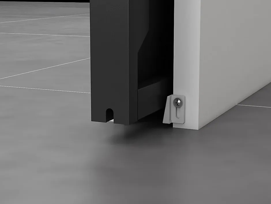 Porte coulissante double atelier avec système à galandage - Noir et verre trempé - 2 x H205 x L93 cm - ARTISTO II-Vente-unique Best