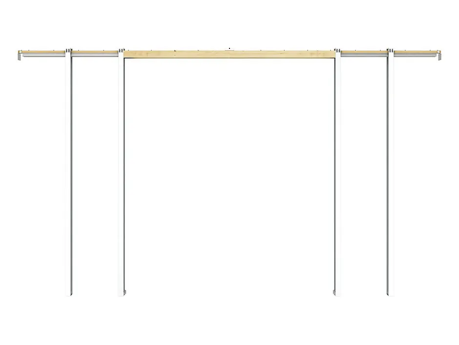 Porte coulissante double atelier avec système à galandage - Noir et verre trempé - 2 x H205 x L93 cm - ARTISTO II-Vente-unique Best