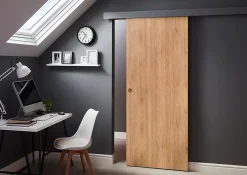 Porte coulissante Exmoor chêne H.204 x l.83 cm- Outlet