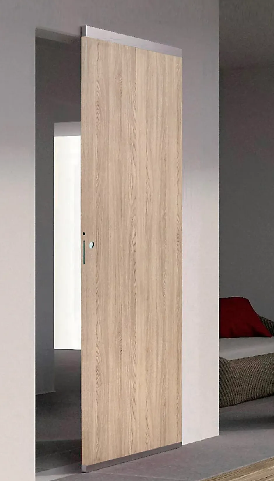 Porte coulissante Exmoor chêne H.204 x l.83 cm- Outlet