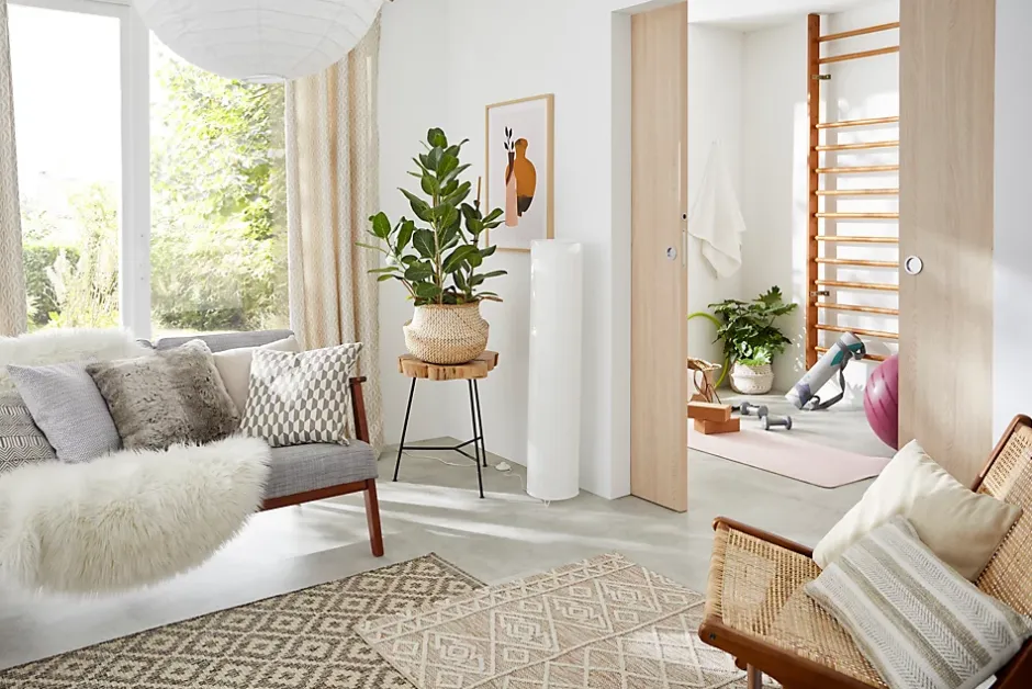 Porte coulissante Exmoor chêne H.204 x l.83 cm- Outlet