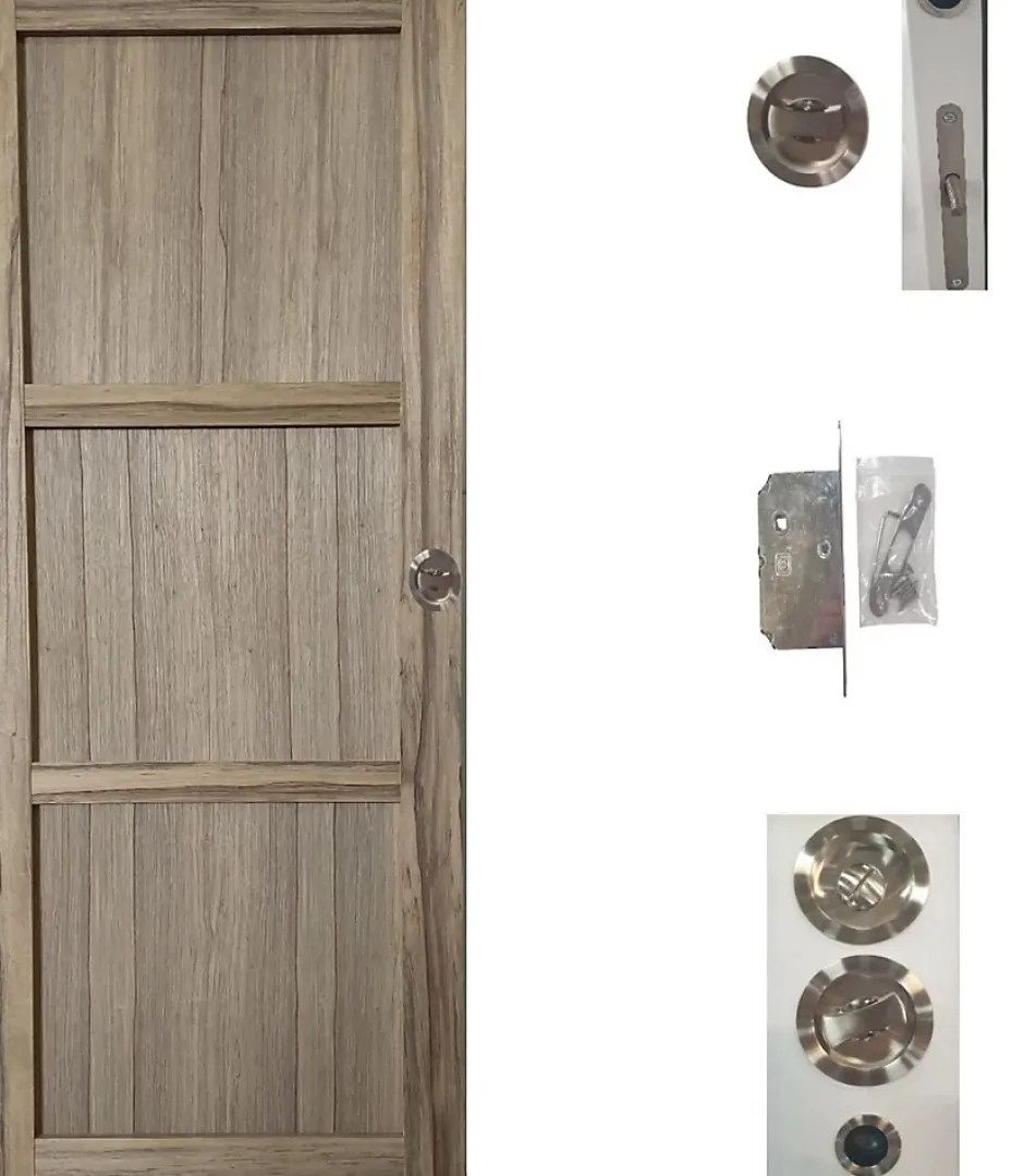 Gd Menuiseries Porte Coulissante Frake 3 Panneaux H204 X L73, Galandage, Kit De Finition