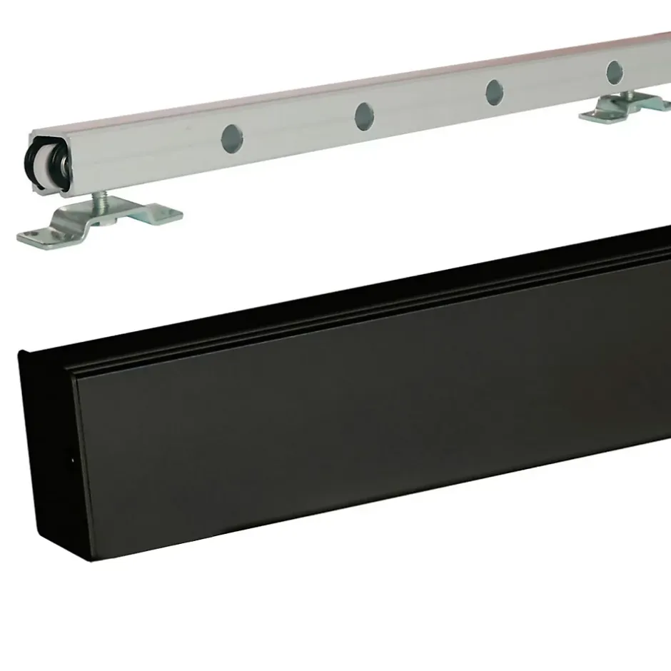 Porte Coulissante Honey Oak H204 X L93, Rail Alu Bandeau Noir-Gd Menuiseries Clearance
