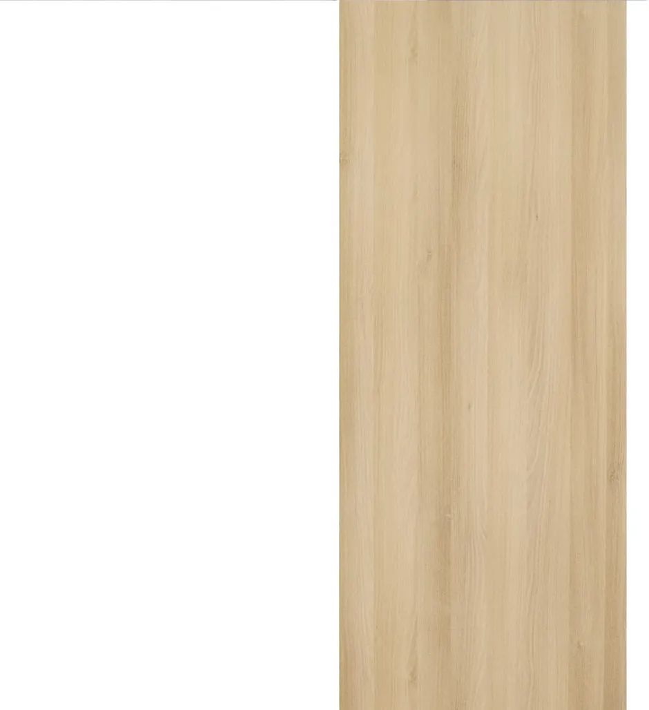 Gd Menuiseries Porte Coulissante Honey Oak H204 X L93, Rail Alu Bandeau Blanc