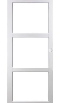 Gd Menuiseries Porte Coulissante Kenya Blanc Vitrage Transparent H204 X L83, Coquilles Blanc