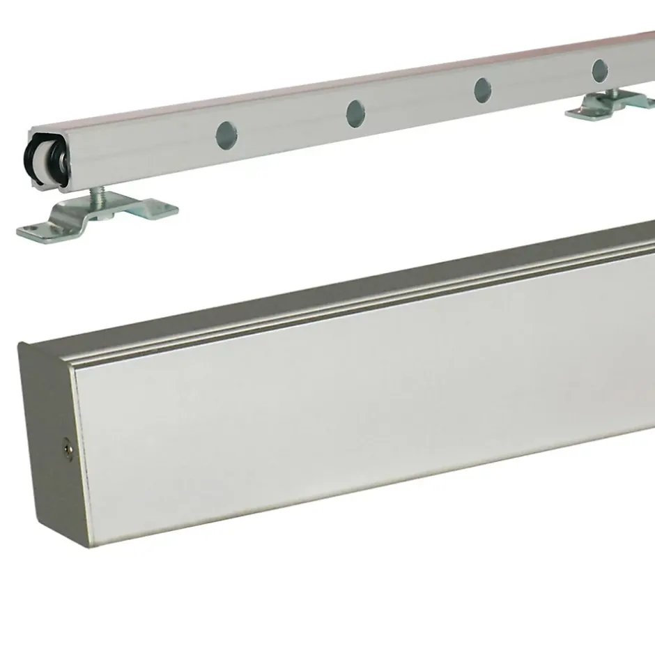 Gd Menuiseries Porte Coulissante Kenya Blanc Vitrage Transparent H204 X L73, Rail Alu, Coquilles Blanc