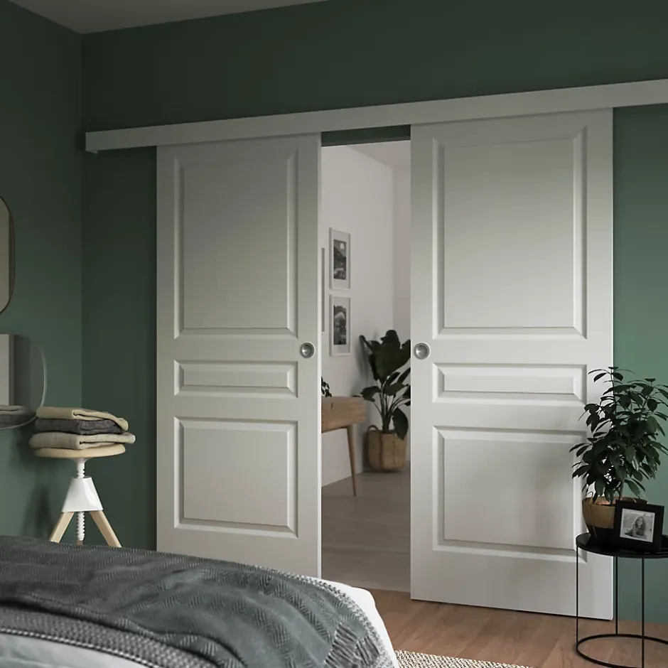 Porte coulissante Ordesa prépeint H.204 x l.83 cm- Sale