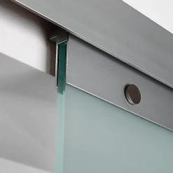 Schulte Porte Coulissante En Verre - 102x220 - Décor Opaque - Poignée Ronde + Double Amortisseur Softclose