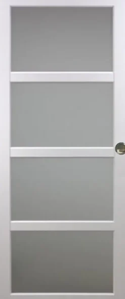 Gd Menuiseries Porte Coulissante Tana Blanc Vitrée H204 X L83, Rail Alu, Coquilles