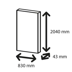 Porte coulissante Triaconta grise H.204 x l.83 cm