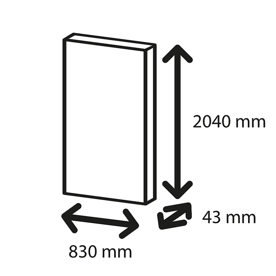 Porte coulissante Triaconta grise H.204 x l.83 cm