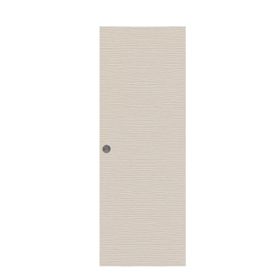 Porte coulissante Vague relief blanc H.204 x l.73 cm