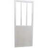 Porte coulissante vitrée esprit atelier blanc H.204 x l.83 cm-