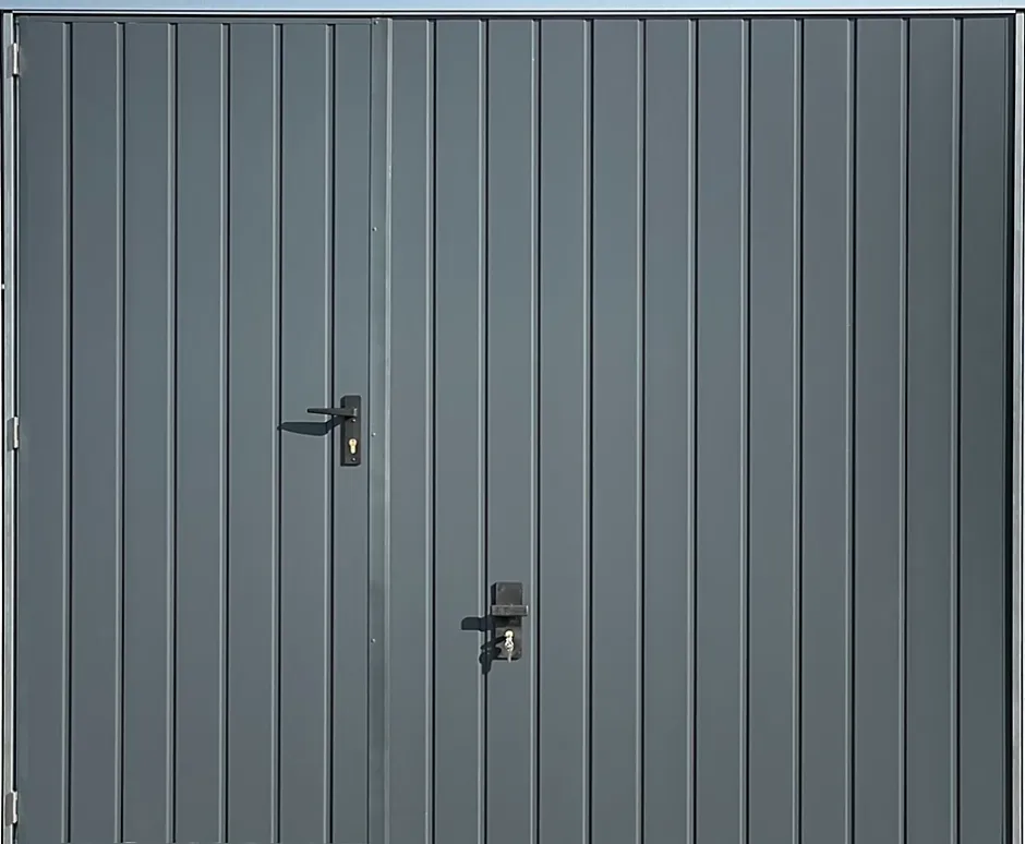 Porte de garage basculante grise avec portillon l.240 x H.200 cm x Ep.20 mm-Spadone Hot