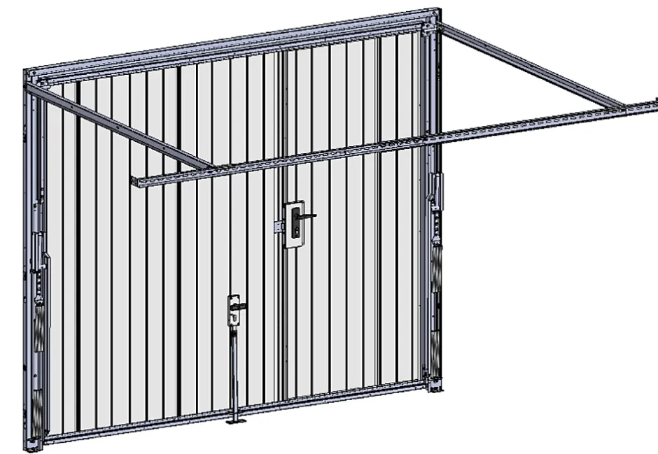 Porte de garage basculante grise avec portillon l.240 x H.200 cm x Ep.20 mm-Spadone Hot