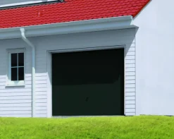 Porte de garage basculante acier gris RAL 7016 - l.237,5 x h.200 cm - manuelle (pré-montée)- Discount