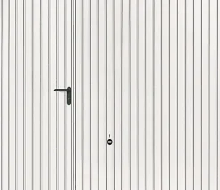 Porte de garage basculante avec portillon acier blanc trafic ral 9016 - l.237,5 x h.200 cm-Hormann Discount
