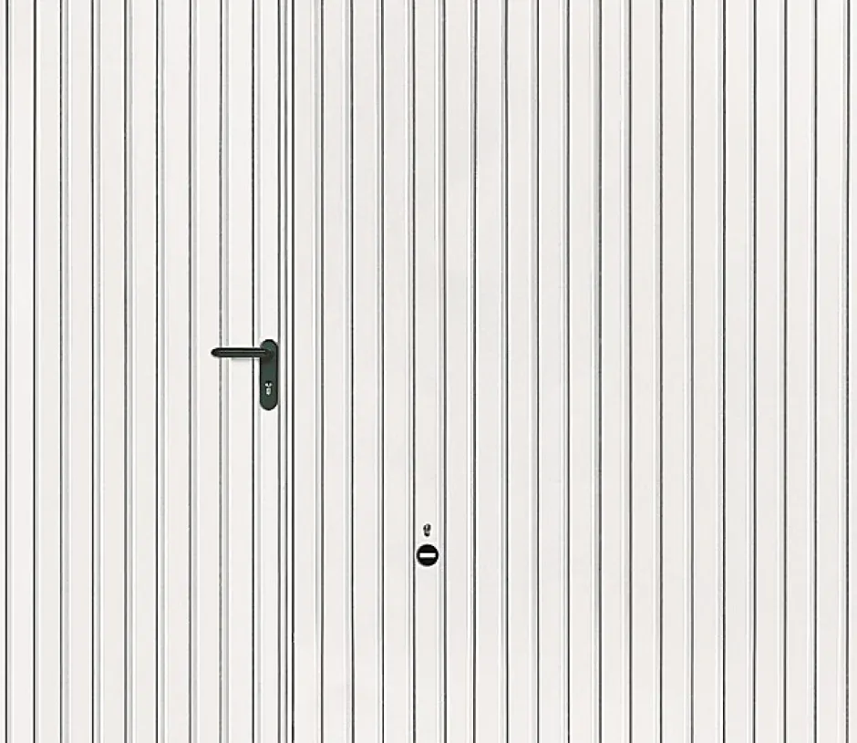 Porte de garage basculante avec portillon acier blanc trafic ral 9016 - l.237,5 x h.200 cm-Hormann Discount