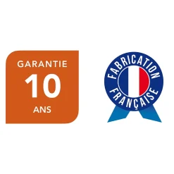 Spadone Porte de garage basculante blanc avec portillon gauche l.240 x H.200 cm x Ep.20 mm