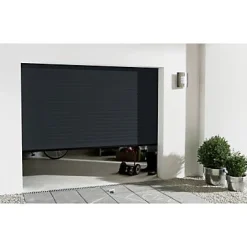 Porte de garage enroulable aluminium Kiev 2 anthracite - L.240 x h.200 cm (en kit)