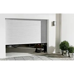 Porte de garage enroulable motorisée en aluminium Agathe blanche - L.240 x h.200 cm (pré-montée)-PROTECTA New