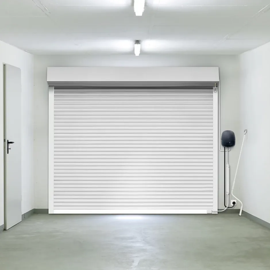 Porte de garage enroulable aluminium Kiev 2 blanc - L.240 x h.200 cm (en kit)