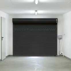 Porte de garage motorisée enroulable aluminium Ambre Gris H.200 x L.240 cm-Protecta Hot