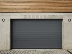 Porte de garage motorisée enroulable aluminium Ambre gris H.223 x L.253,2 cm-Protecta