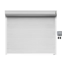 Porte de garage motorisée enroulable aluminium Ambre Blanc H.200 x L.300 cm-Protecta New