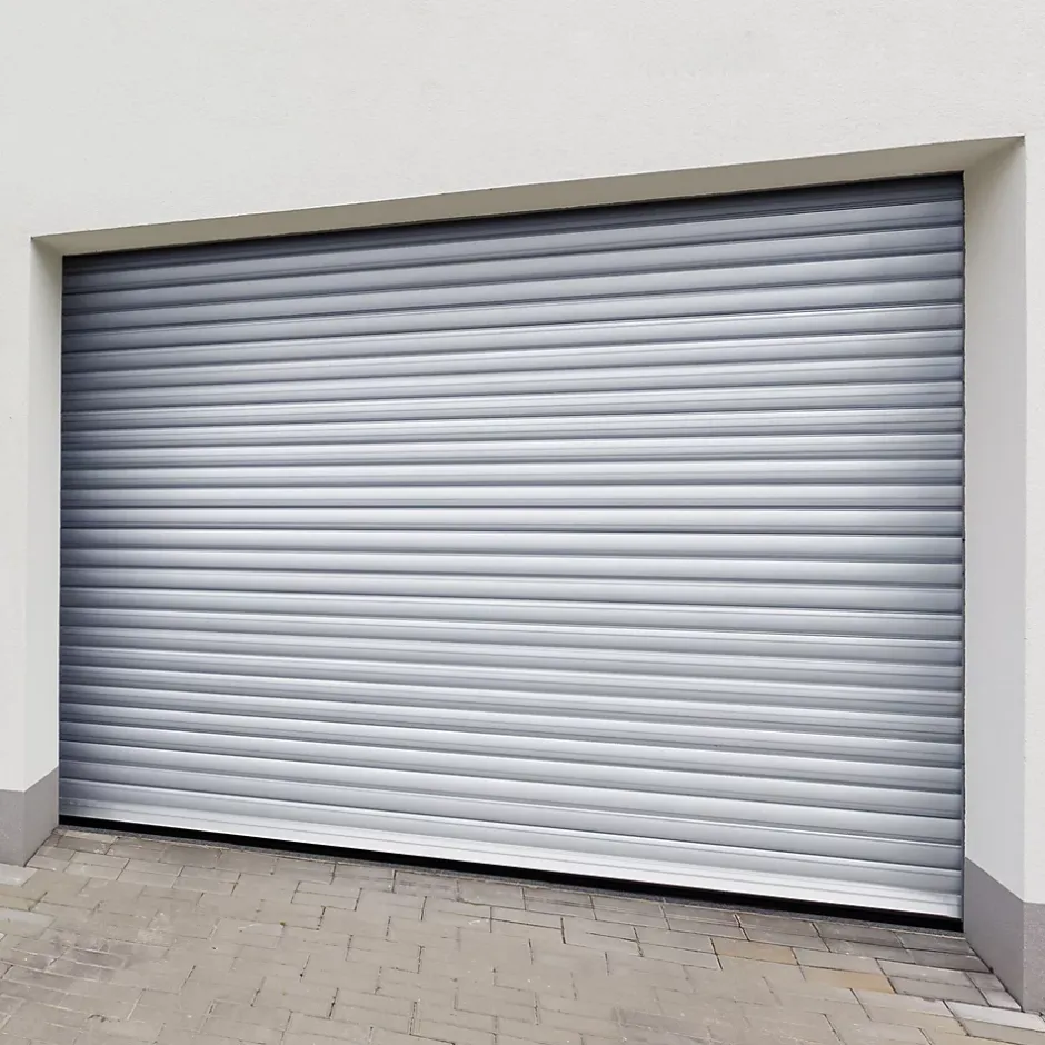 Protecta Porte de garage motorisée enroulable aluminium Ambre blanc H.200 x L.253,2 cm