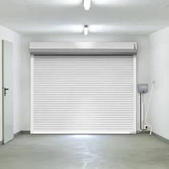 Porte de garage motorisée enroulable aluminium Ambre blanc H.223 x L.253,2 cm-Protecta Discount