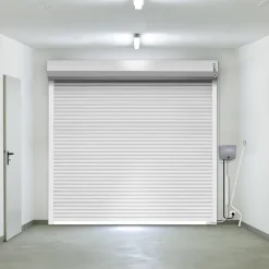 Protecta Porte de garage motorisée enroulable aluminium Ambre blanc H.300 x L.300 cm