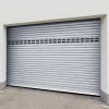 Porte de garage motorisée enroulable aluminium Ambre Blanc H.200 x L.300 cm avec hublots-Protecta Online