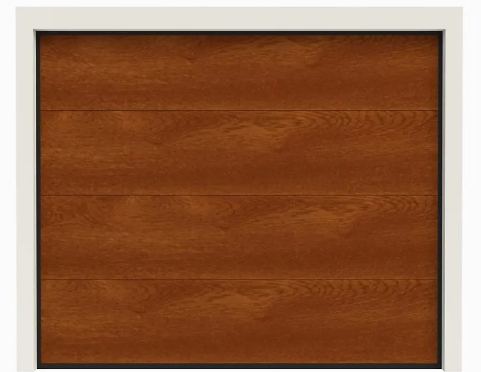 Porte de Garage Sectionnelle Motorisée 300x200 LIMA - Imitation Bois Mat (Wood Flat)-Rentside Best