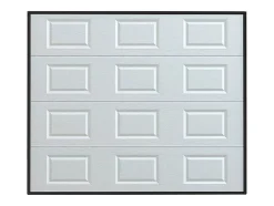 Vente-unique Porte de garage sectionnelle à cassette blanc motorisée L254 x H218 cm - CAOPAS